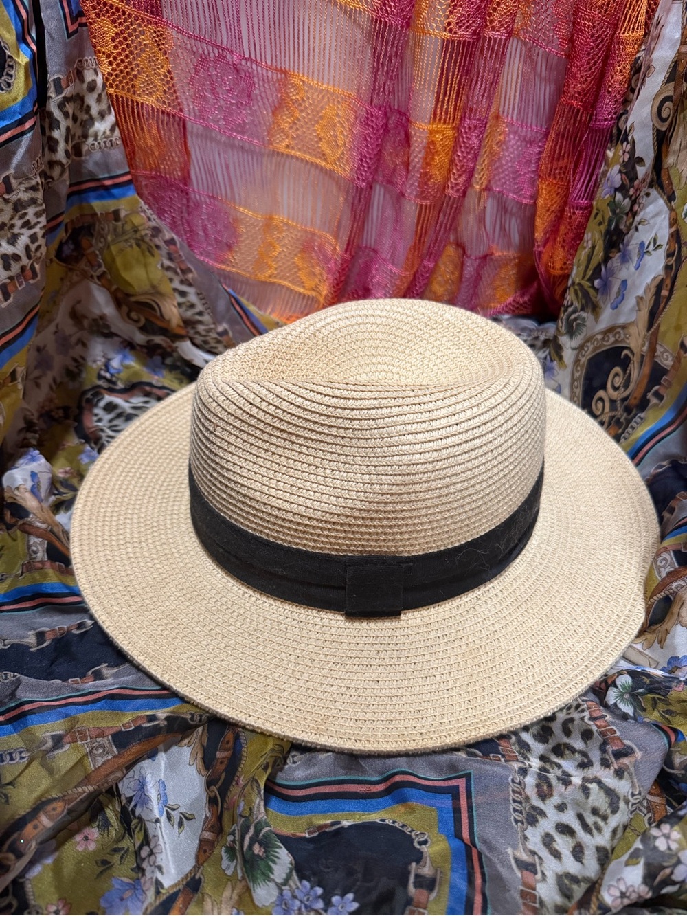 Classic Women's Straw Sun Hat with Black Band